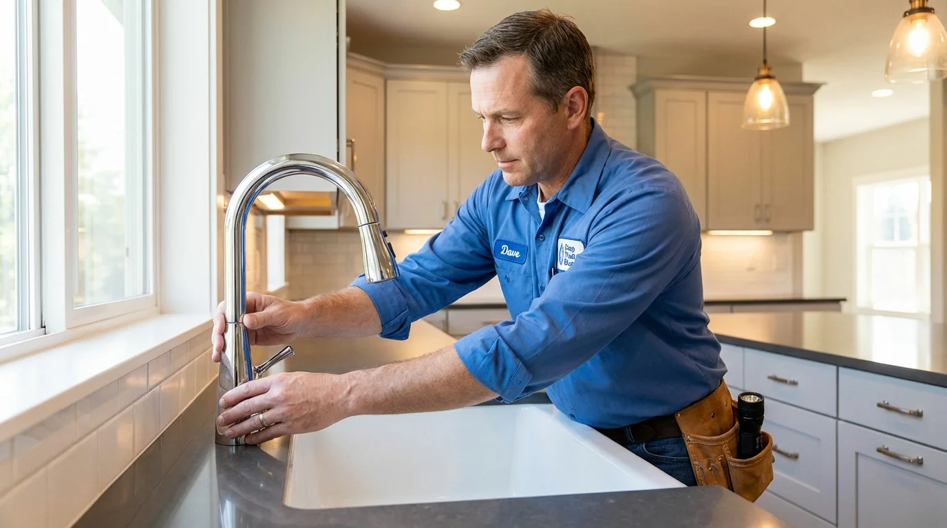 Kitchen faucet installation by Johns Plumbing LLC in Richton