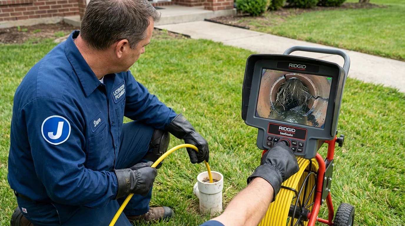 Sewer camera inspection being performed by Johns Plumbing LLC in Richton